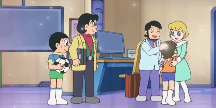 Nobita and Dekisugi collaborating to bring Doraemon back to life
