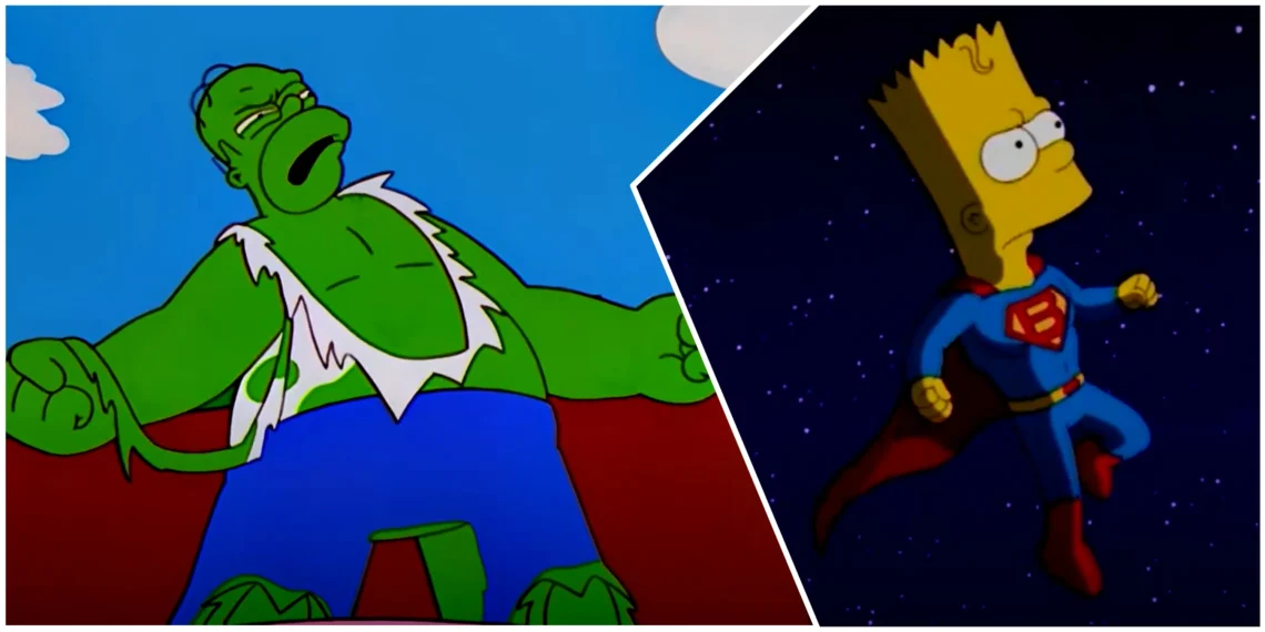 Marvel crossover and DC crossover in Simpsons
