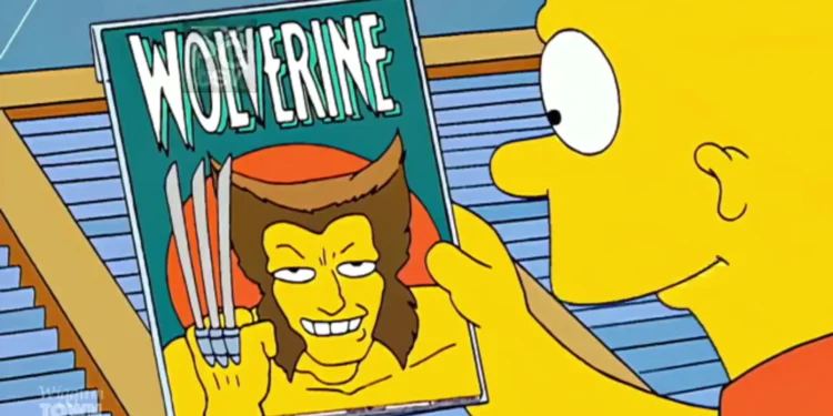 Husband and Knives: Bart holding a comic book of Wolverine