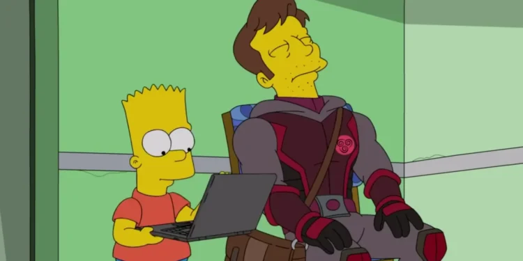 Bart the Bad Guy: Bart hijacking Glen Tangier's laptop while he is passed out
