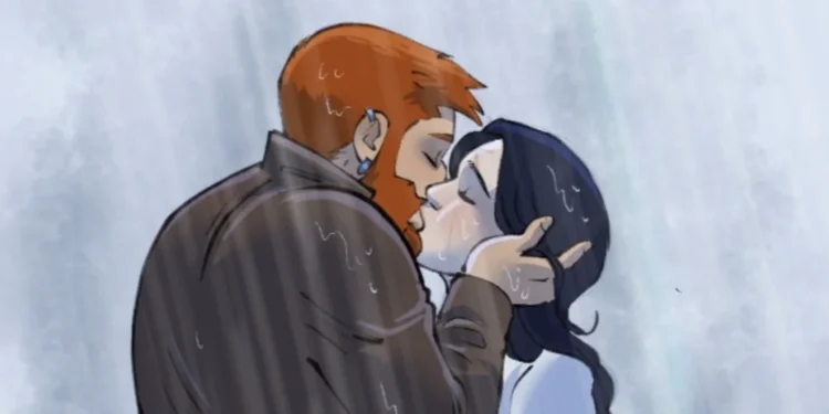 Brahm and Ivy's first kiss