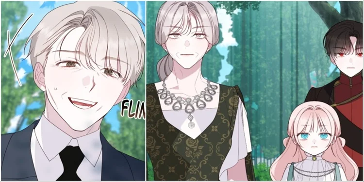 Pogo, Countess Deverill, Mabel, and Aidan (Baby Tyrant Chapter 95)
