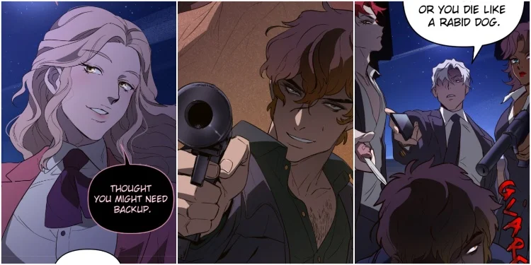 Lucia, Breixo, And Gabriel's Team in The Mafia Nanny Chapter 69